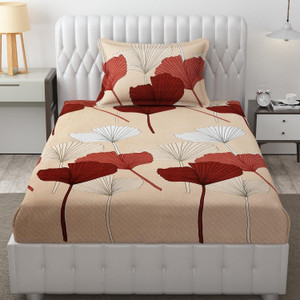freshfromloom microfiber single flat 144 tc solid 1 bedsheet with 2 pillow covers