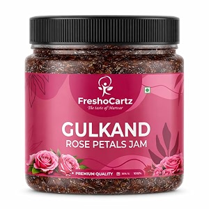 freshocartz himalyan gulkand  rose petal jam  100 sun-cooked pure no artificial flavours  digestive amp healthy rose gulkand - jar pack 400g pack of 1