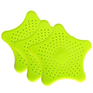 freshome star shaped silicone sink filter drainerstrainer for kitchenwash basinbathroom sink hair catcher pack of 3 multicolor