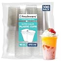 Freshware Clear Plastic Cups [1000 Pack - 16 oz] Disposable Cups for Iced Coffee, Smoothie, Milkshake, Cold Drinks