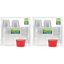 Freshware Plastic Portion Cups with Lids [5.5 Ounce, 100 Sets] Souffle Cups, Jello Shot Cups, Condiment Sauce Containers For Sampling, Sauce, Snack or Dressing (Pack of 2)