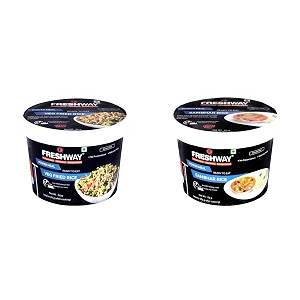 freshway ready to eat pack of 2 veg fried rice amp sambhar rice ready to eat freeze dried products with no added preservative amp colors