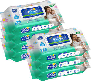 freshylo baby wipes with lid  99 purified water  ph-balanced wet tissues pack of 7