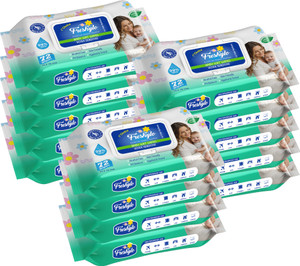 freshylo baby wipes with lid  99 purified water  ph-balanced wet tissues pack of 14