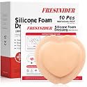FRESINIDER Sacral Silicone Foam Dressing 6 x 6 inches, 10 Pack — 5-Layer Bordered Dressing for Sacrum, Waterproof &amp; Breathable, Adhesive Border Foam Pad for Bed Sores, Pressure Ulcers &amp; Wound Care