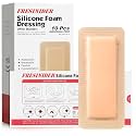 FRESINIDER Silicone Foam Dressing 4” x 10”, 10 Pack – Waterproof 5-Layer Bordered Silicone Foam Dressing, Large Adhesive Dressing for Long Surgical Incisions, Bedsores, Pressure Ulcers &amp; Wound Care