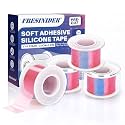 FRESINIDER Silicone Tape 1" x 1.5 Yard Pink 4 Rolls for Sensitive Skin, Pre-Cut Waterproof Medical Tape, Gentle Adhesive for Wound Care, Surgical Sites, Infants and Elderly