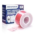 FRESINIDER Silicone Tape 1" x 5 Yard Pink 1 Roll for Sensitive Skin, Pre-Cut Waterproof Medical Tape, Gentle Adhesive for Wound Care, Surgical Sites, Infants and Elderly