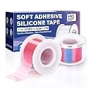 FRESINIDER Silicone Tape 1" x 1.5 Yard Pink 2 Rolls for Sensitive Skin, Pre-Cut Waterproof Medical Tape, Gentle Adhesive for Wound Care, Surgical Sites, Infants and Elderly