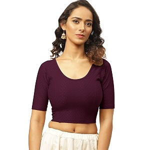 Fressia Fabrics Womens Black Cotton Stretchable Readymade