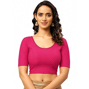 Fressia Fabrics Womens Black Cotton Stretchable Readymade