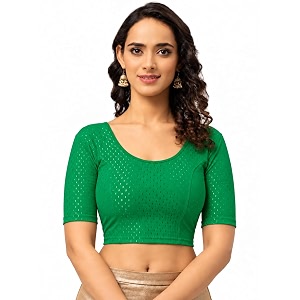 Fressia Fabrics Womens Black Cotton Stretchable Readymade