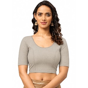 Fressia Fabrics Womens Black Cotton Stretchable Readymade