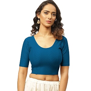 Fressia Fabrics Womens Black Cotton Stretchable Readymade