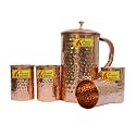 Frestol Copper Hammered Jug with 4 Glasses