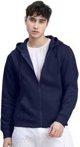 frestyle men full sleeve solid hooded sweatshirt