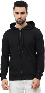 frestyle men full sleeve solid hooded sweatshirt