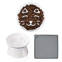 Frewinky Ceramic Slow Feeder Cat Bowl,Slow Feeder Dry/Wet Food Bowl for Cats and Small Dogs,Elevated-Cat Slow Feeder