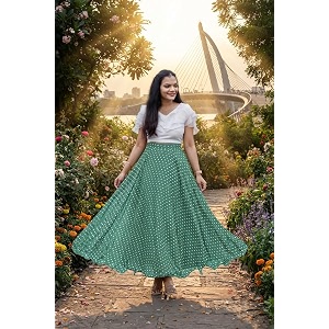 Womens Lycra Top with Georgette Skirt