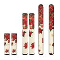 Fridge Door Handle Covers Set of 6, Refrigerator Door Handle Covers Kitchen Fridge Microwave Dishwasher Door Handle Protector Covers Christmas Poinsettia Flowers