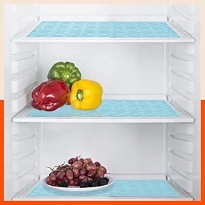 fridge mats by bathla - 45cm x 30cm mats for kitchen drawer bathroom table fridge  temperature resistant  multipurpose washable reusable  non-slip  abstract texture  vida 425 gsm blue