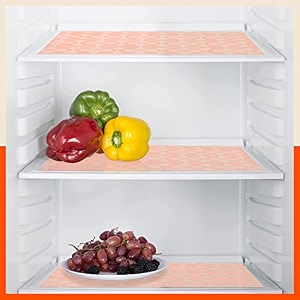 bathla fridge mats - 45cm x 30cm kitchen drawer bathroom table fridge  temperature resistant  multipurpose reusable  non-slip  abstract texture  vida 425 gsm red