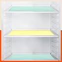 Fridge Mats by Bathla-45cm x 30cm for Kitchen, Drawer, Bathroom, Table, Fridge | Temperature Resistant | Multipurpose, Washable, Reusable | Pebbles Texture | (VIDA, 425 GSM, Yellow &amp; Teal Combo)