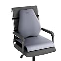 Frido Cloud Backrest &amp; Seat Cushion Combo | High-Density Memory Foam | Lumber, Tailbone &amp; Thighs Support Pillow | Breathable &amp; Machine-Washable Cover | for Office, Car &amp; Home Chairs | Pebble Grey