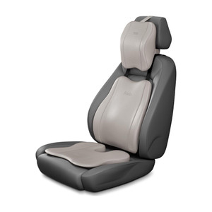 Frido Grey Leatherite Car Pillow Cushion for