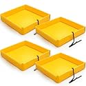 Frienda 1 Pcs Folding Duck Pond 4' x 4' x 6" Portable Heavy Duty PVC Leak Containment Tray for Oil Changes, Generator Fueling, Vehicle Maintenance, Duck Pool, Pig Cooling Pool & Pet Bath(Yellow)