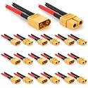 Frienda 10 Pairs Xt60 Plug Connector Female and Male with 14awg Silicon Wire Pre-soldered Kit Bullet Plug Connector for Rc Lipo Battery Cable FPV Quadcopter Car Boat