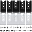 Frienda 10 Pcs Metal Belt Clip Buckle with 10 Rivets, Black and Silver