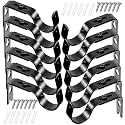 Frienda 12 Pack Curtain Rod Brackets Adjustable Wall Mounts, Bright Black
