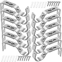 Frienda 12 Pack Curtain Rod Brackets Adjustable Wall Mounts, Matt Silver