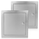 Frienda 2 Pcs 10 x 10 Inchstainless Steel Metal Universal Access Door with Screwdriver Latch Wall Ceiling Mounted Door Access Panel for Drywall Plumbing Electrical