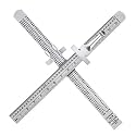 Frienda 2 Pcs 6 Inch Metal Pocket Ruler Mini Stainless Steel Clip Scale