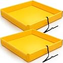 Frienda 2 Pcs Folding Duck Pond 6' X 6 x 6" Portable Heavy Duty PVC Leak Containment Tray for Oil Changes, Generator Fueling, Vehicle Maintenance, Duck Pool, Pig Cooling Pool & Pet Bath(Yellow)