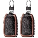 Frienda 2 Pieces Leather Car Key Chain Case Holder Auto Key Fob Holder Smart Protector Cover (Brown)