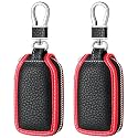 Frienda 2 Pieces Leather Car Key Chain Case Holder Auto Key Fob Holder Smart Protector Cover (Red)
