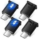 Frienda 2 Pieces Mini USB LED Car Light 8 Colors Atmosphere Lamp,Type C