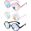 Frienda 3 Pairs Kaleidoscope Rave Glasses Women Goggle