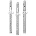 Frienda 3 Pcs 6 Inch Metal Pocket Ruler Mini Stainless Steel Clip Scale