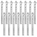 Frienda 30 Pcs 6 in Pocket Ruler,Stainless Steel Metric Scale Gauge