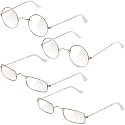 Frienda 4 Pairs Santa Costume Glasses, Old Man Costume Eyeglasses Accessory