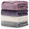 Frienda 4 Pcs Baby Blanket for Girls Boys Infant 32x24,Purple Color