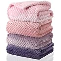 Frienda 4 Pcs Baby Blanket for Girls Boys Infant 32x24, Pink Color