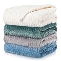 Frienda 4 Pcs Baby Blanket for Girls Boys Infant 32x24,Light Color