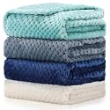 Frienda 4 Pcs Baby Blanket for Girls Boys Infant 32x24,Blue Green Color