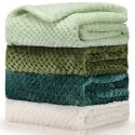Frienda 4 Pcs Baby Blanket for Girls Boys Infant 32x24,Green Color