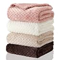 Frienda 4 Pcs Baby Blanket for Girls Boys Infant 32x24,Beige Brown Color